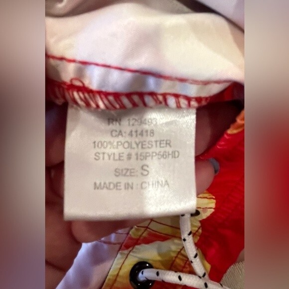 Men’s Swim Trunks Board Shorts NEFF Red Hotdog Print Size Small EUC - Picture 9 of 9